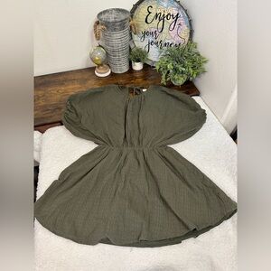 Aerie olive green open back mini dress